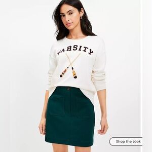 Varsity preppy rowing sweater cream size medium